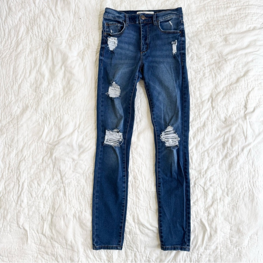 Garage Jeans Retro High Waist Jeggings Premium Super Soft Indigo Size 1